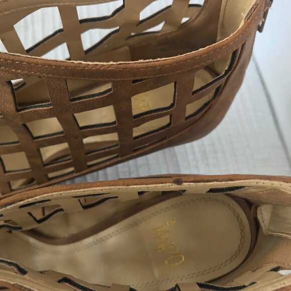 Impo Tanier Tan Caged Open Toe High Heel Zip Back - Picture 4 of 13